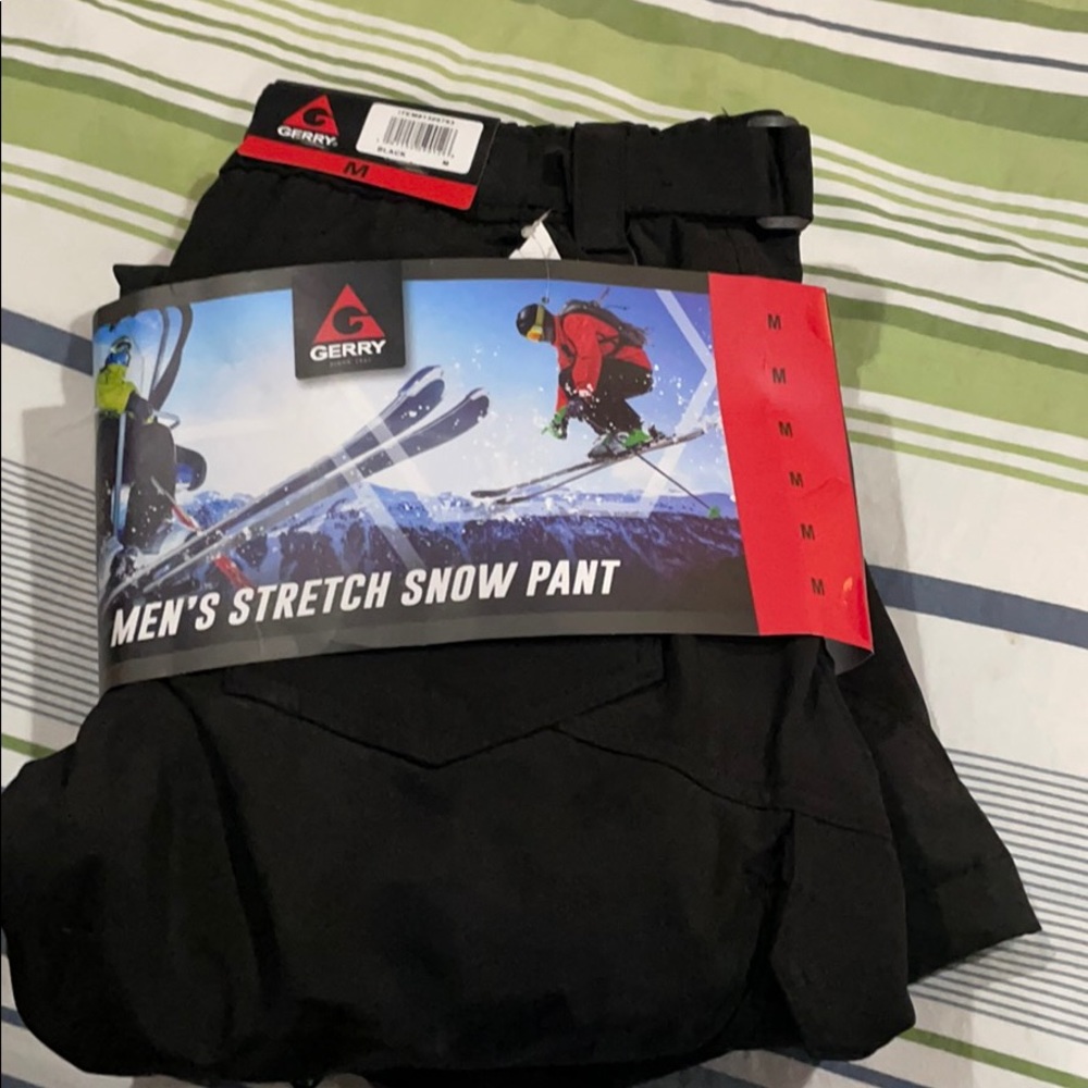 Black stretch snow pants